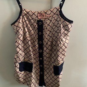 BNWOT $178 JUICY COUTURE Beige Pintuck Cami, Sz 8